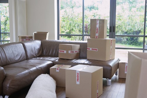 Household items organised for loading during a local move